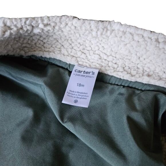 Carter's Baby Boy Zip-Front Puffer Vest with Sherpa Lined Collar - Picture 5 of 7